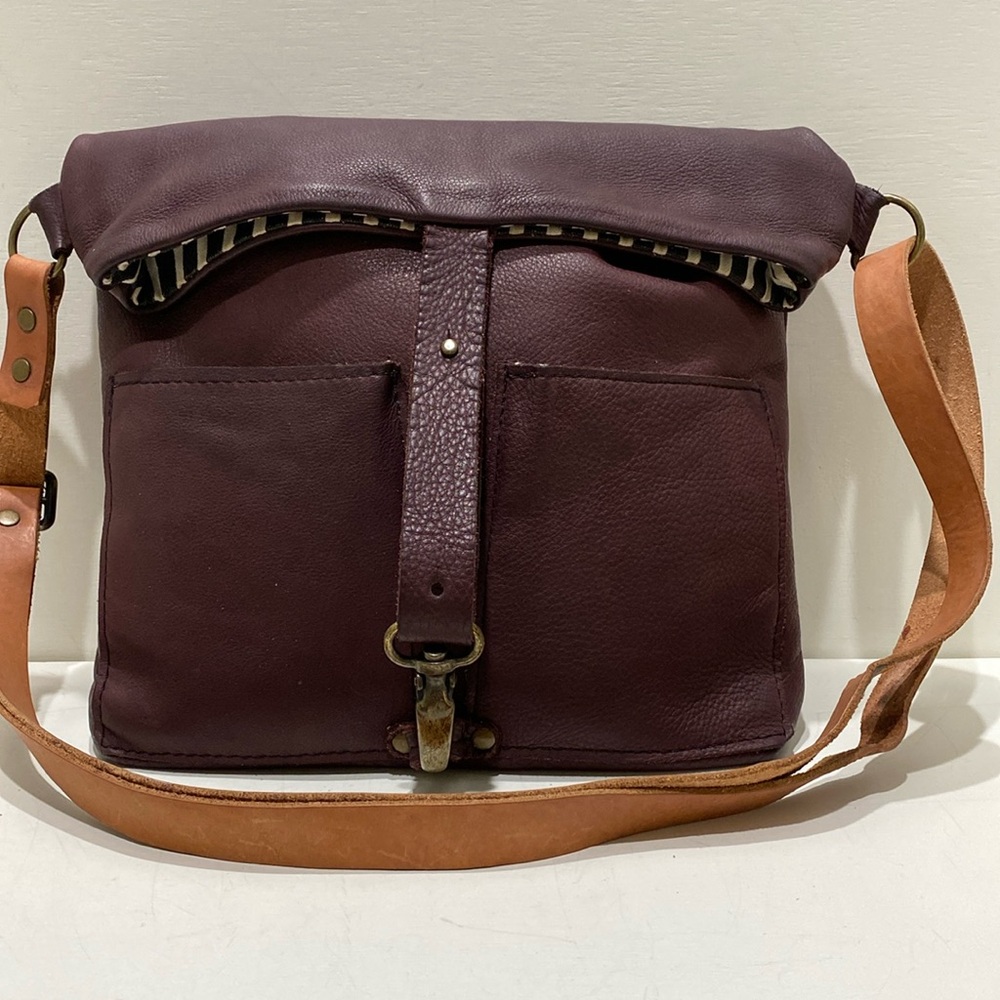 AWL SNAP Brown Soft Leather Flap Crossbody Bag
